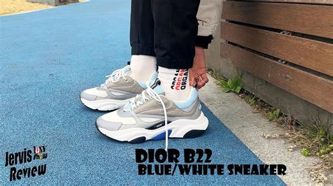 dior b22s on feet|blue and white Dior b22.